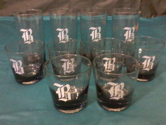  Embroidered "B" Drinking Glasses  http://www.ctonlineauctions.com/detail.asp?id=759971