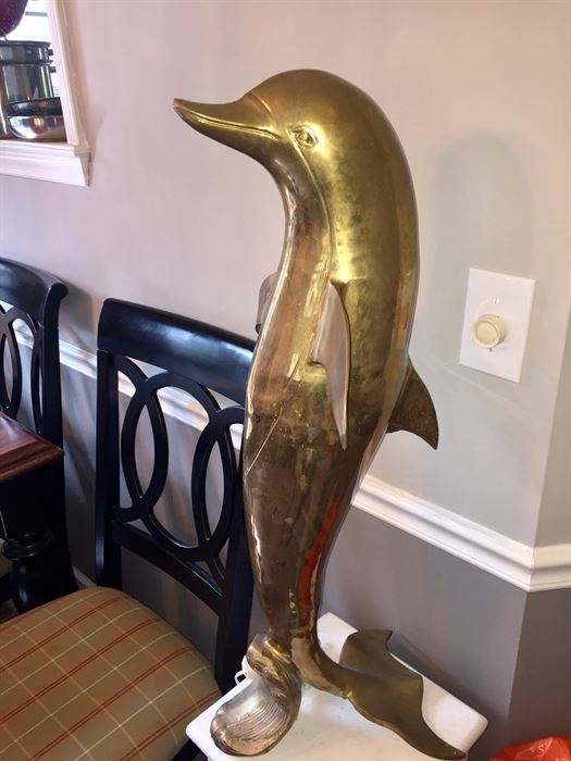 3 ft brass dolphin