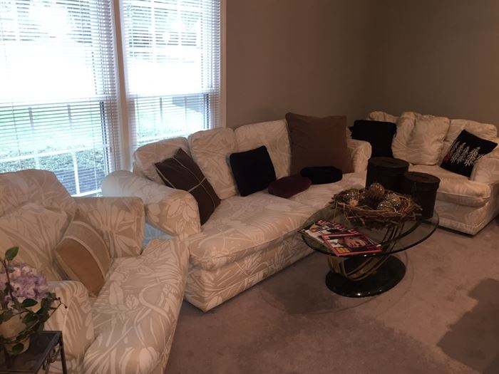 3 piece living room set  sofa, oversized chair and love seat