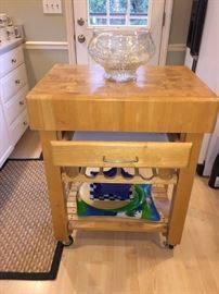 Butcher block on casters