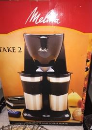 Melitta Take 2 Dual Travel Mug Coffee Maker New in Box!