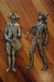 Vintage Brass Soldiers wall hangings