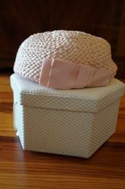 Vintage Pillbox Hat Pink with box