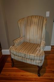 Wingback upholstered chair