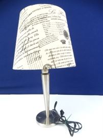 Stainless Steel Lamp with Canvas Shade