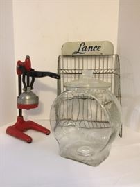 Vintage Orange Juicer, Peanuts Container and Shelving Unit https://ctbids.com/#!/description/share/49313
