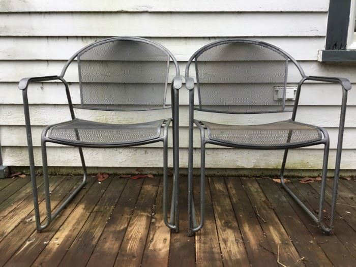 Two All Metal Mesh Style Deck/Picnic Chairs https://ctbids.com/#!/description/share/49413