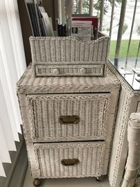 Wicker filing cabinet $60