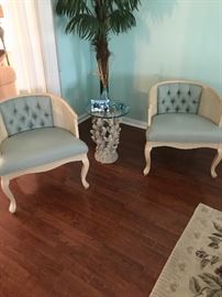 3 Upholstered Tub Chairs $180