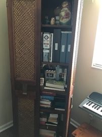 Wicker and Wood Storage Cabinet $65