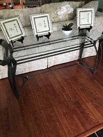 Heavy Metal and Glass Entry Table (matches Coffee & End Tables) $150