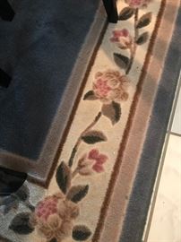 100% Wool Rug, Blue, Beige and Mauve $90