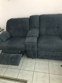 Blue Double Recliner Loveseat with Console $180