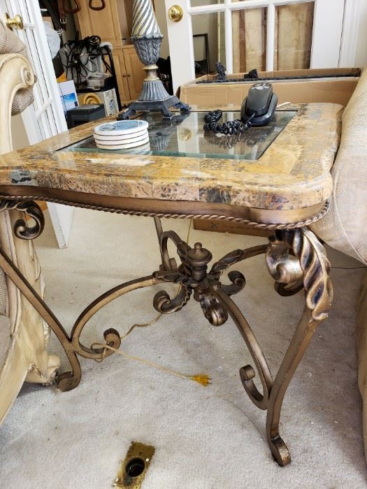Iron and Granite Top Table