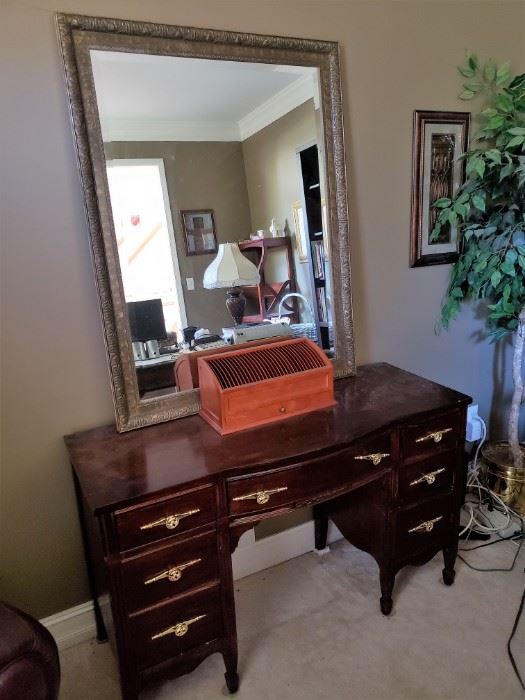 Large Mirror and Writing Desk