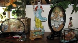 Large collection of Asian Diorama's - various shapes - sizes and content. 