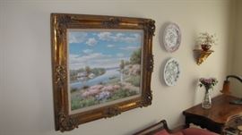 Many pieces of wall art. 