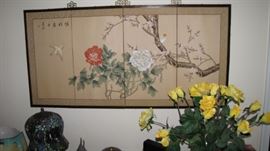 One of many Asian themed, wall screens. Folding wall art. 