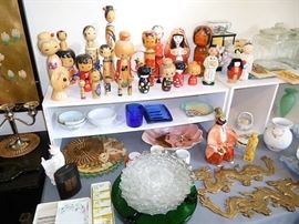 Collection of Japanese Kokeshi wood dolls. Many rare and one of a kinds. 