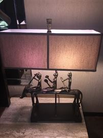 so interesting Mid Century table lamp--I love this!