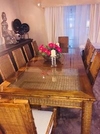 Mid Century Modern---American of Martinsville dining table and 10 matching chairs