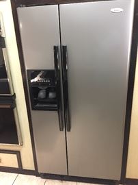 whirlpool like new side by side stainless refrigerator
