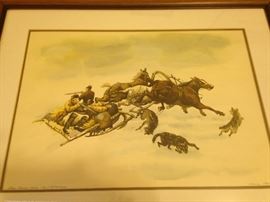 Winter hunting scene