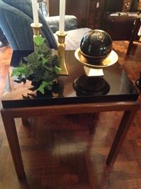 Matching modern style black  top side table
