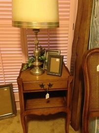 Fruit wood Provincial nightstand matches the full bed