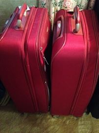 Red suitcases