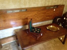 Modern king headboard and coffee table