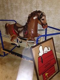 Spring horse and Snoopy bulletin board