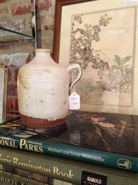 Pottery jug and great coffee table books