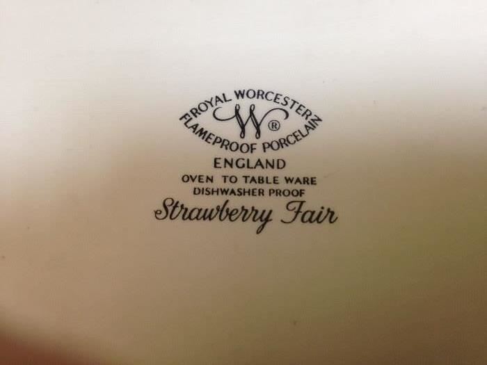 Royal Worcester "Strawberry Fair" oven to table ware