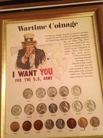 Framed and collectible "Wartime Coinage"