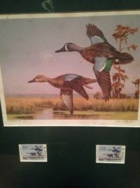 One of several framed wildlife pieces of art