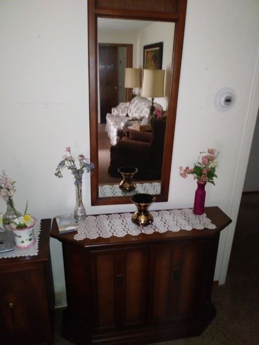 Parlor cabinet w/  matching  mirror