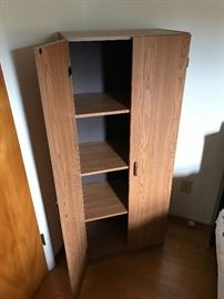  Upright wooden storage cabinet