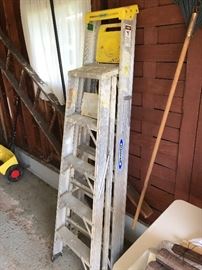 8 foot and 6 foot aluminum ladders