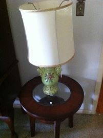 Small table, lamp