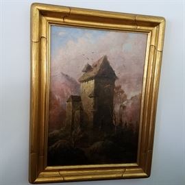 Unsigned 19th Century oil on canvas in Newcomb Macklin frame (?), S.S. 19.5” X 13.5”