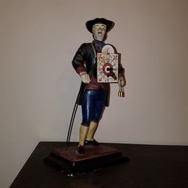 Cast iron figural clock (probably an older re-paint).  Not working