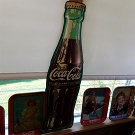 Large vintage Coke embossed bottle sign....found in the attic....apparently never exposed to the weather