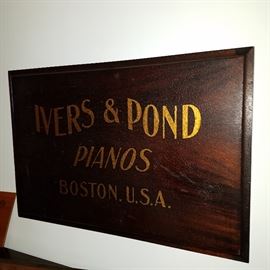 Advertising plaque for Ivers & Pond pianos