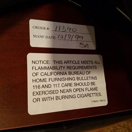 Label on chair