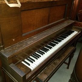 Unrestored Gulbransen upright manual pump piano