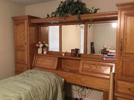 This bed console fits a queen or king bed