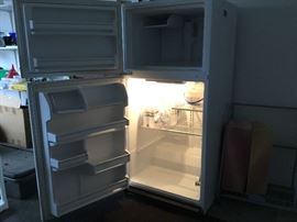 Inside view of refrigerator in garage