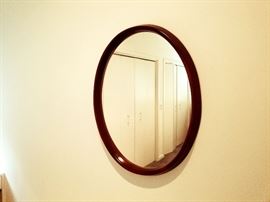 Oval mahogany mirror 