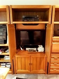Solid wood bookcase and entertainment center 